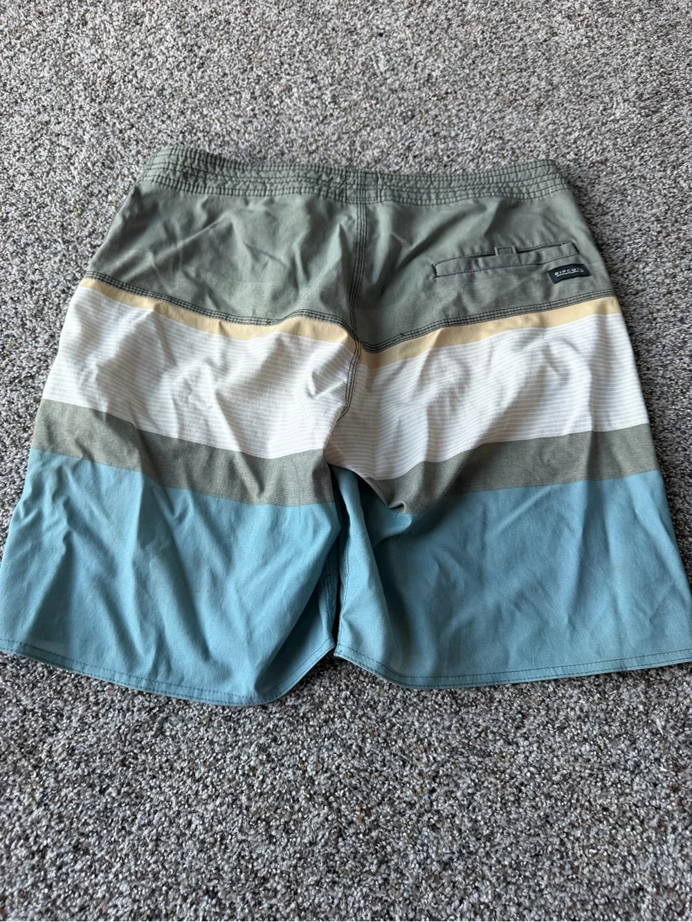 Rip Curl Surf Craft Men's 30 Blue Striped Boardshorts Swim Surf Shorts